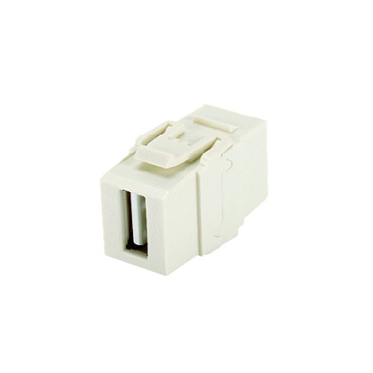 [WIR997] Módulo acoplador usb 2.0, hembra a hembra, tipo keystone, color blanco mate