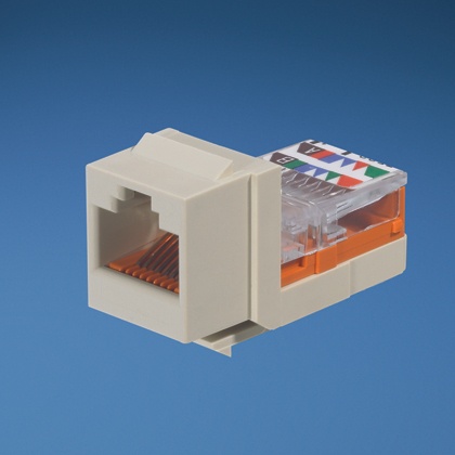 [WIR1010] Conector jack estilo leadframe, tipo keystone, categoría 5e, de 8 posiciones y 8 cables, color blanco mate