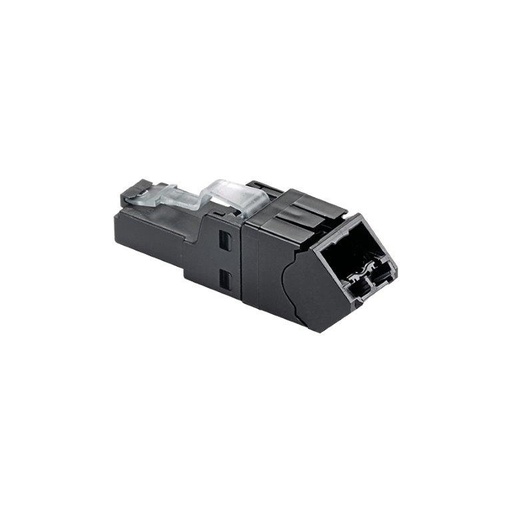 [SEC3733] Plug rj45 utp, instalación angulada 45 grados, terminación en campo certificable, compatible con cat5e, cat6 y cat6a, color negr