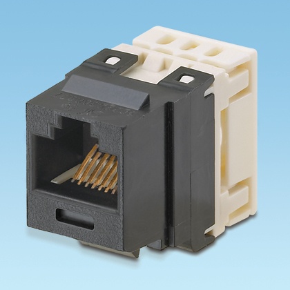 [WIR1036] Conector jack estilo 110 (de impacto), tipo keystone, categoría 5e, de 8 posiciones y 8 cables, color marfil