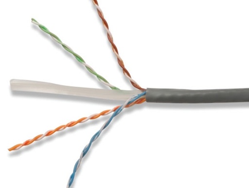 [SEC3780] Bobina de cable utp reelex, de 4 pares, desempeño cat6, ls0h (bajo humo, cero halógenos), color gris, 24 awg, 305m