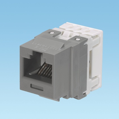 [WIR1049] Conector jack estilo 110 (de impacto), tipo keystone, categoría 6, de 8 posiciones y 8 cables, color gris