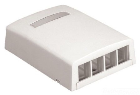 [WIR1056] Caja de montaje en superficie, para 4 módulos keystone, color blanco