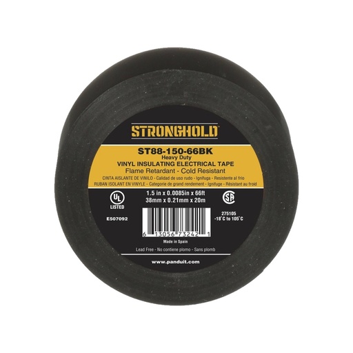[SEC3811] Cinta Adhesiva Aislante ST88-150-66BK 1 Rollo de 38mm x 20m Negro