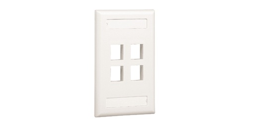 [WIR1076] Placa De Pared Vertical Panduit NK4FEIY De 4 Puertos Keystone Con Espacios Para Etiquetas