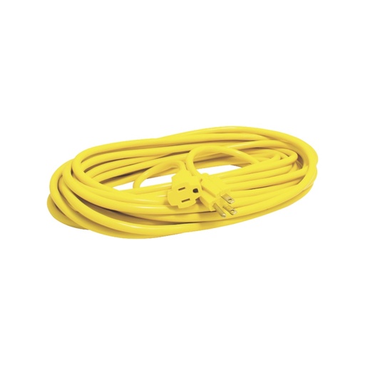 [TOO45] Extensión eléctrica de uso rudo aterrizada 5 metros, (127vca/ 10a máximo) clavija 3 patas con 1 salida color amarilla