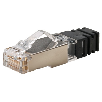 [SEC3866] Plug rj45 cat6 blindado, para cable calibre 24-26 awg, chapado en oro de 50 micras, bolsa de 100 piezas