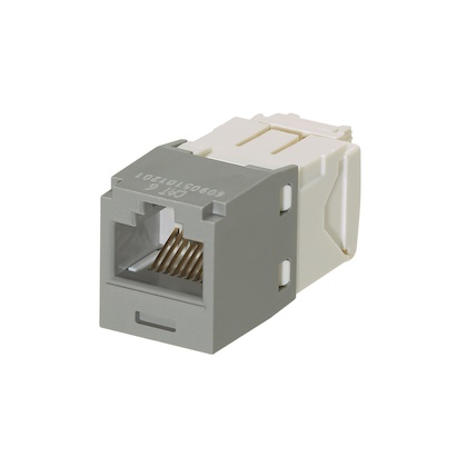 [SEC3890] Conector jack rj45 estilo tg, mini-com, categoría 6, de 8 posiciones y 8 cables, color gris