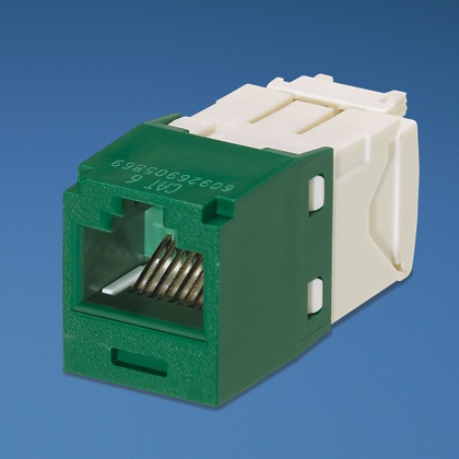 [SEC3905] Conector jack rj45 estilo tg, mini-com, categoría 6, de 8 posiciones y 8 cables, color verde