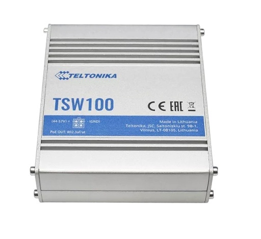 [SEC3923] Switch industrial no-administrable 5 puertos gigabit, poe en 4 puertos 802.3af/at (120w)