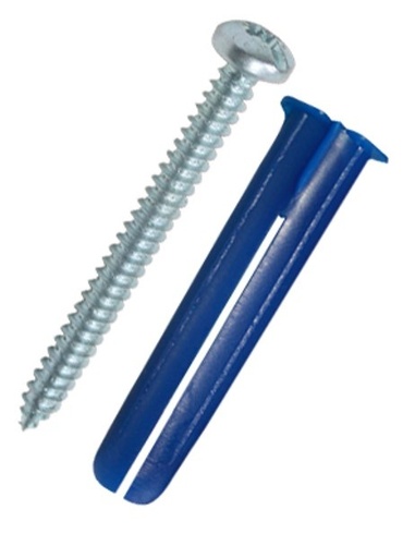 [WIR1128] Paquete de 6 taquetes azul 2" y 6 tornillos 12mm x 2" (1105-05002)