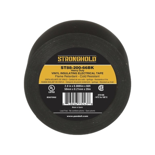 [SEC3951] Cinta Adhesiva Aislante Panduit ST88-200-66BK 1 Rollo de 50mm x 20m Negro