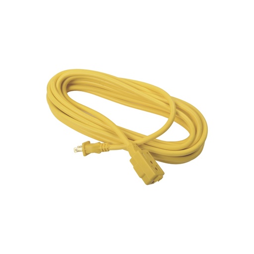 [TOO71] Extensión eléctrica de uso rudo 6 metros, (127vca/ 10a máximo) clavija 2 patas con 3 salidas color amarilla.