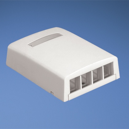[WIR1167] Caja de montaje en superficie, para 4 módulos keystone, color blanco mate