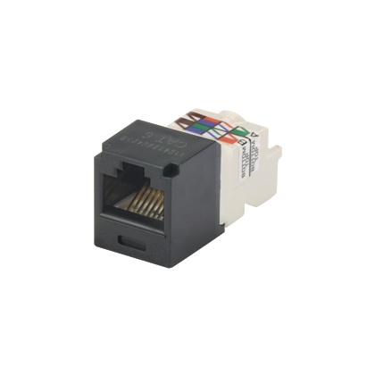 [SEC4032] Conector jack rj45 estilo tp, mini-com, categoría 6, de 8 posiciones y 8 cables, color negro