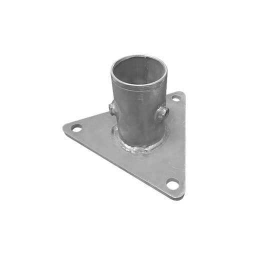 [SEC4525] Base triangular para mástil de 1" a 2" con opresores. galvanizado por inmersión en caliente.