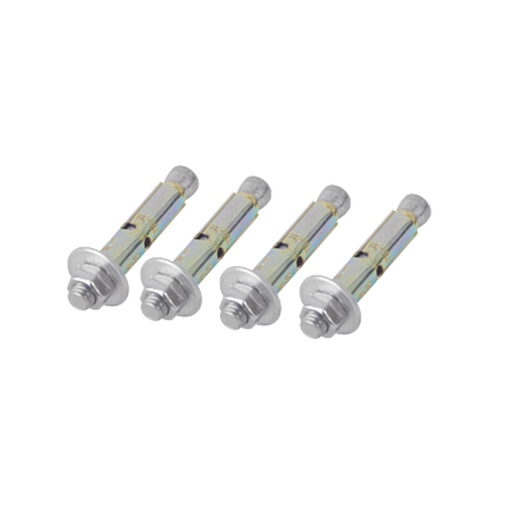[SEC4561] Kit de 4 piezas de taquete tipo barrenancla con tornillo de 3/8" x 3" con taquete de 1/2".