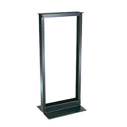 [NET2366] Rack de dos postes estándar de 19 in, rieles numerados y roscados #12-24, fabricado en aluminio, 24 unidades de rack, color negr