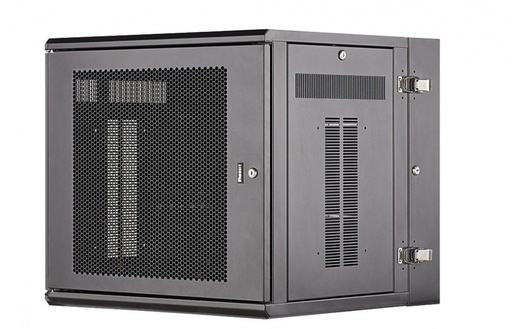 [SEC4587] Gabinete panzone de montaje en pared, de 19in, puerta ventilada, 12 ur, 635mm de profundidad, color negro