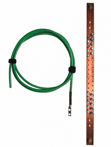 [NET2383] Barra de cobre de puesta a tierra para gabinetes y rack's de telecomunicaciones, de 19in