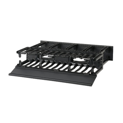 [NET2509] Organizador de cables horizontal netmanager, doble (frontal y posterior), para rack de 19in, 2ur