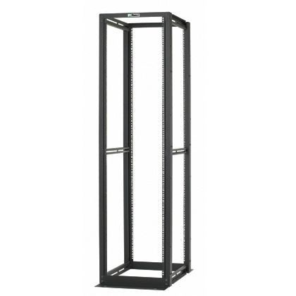 [NET2521] Rack de cuatro postes estándar de 19", rieles numerados y roscados #12-24, profundidad máxima de 30 in, 45 unidades de rack, col