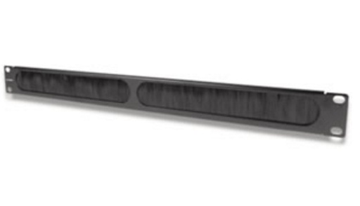 [NET2624] Tapa ciega para rack de 19in, tipo cepillo de nylon, para paso de cables y mejor manejo térmico, color negro, 1ur