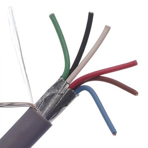 [SEC4851] Cable para seguridad y sonido belden 5504fe 008u1000 forro pvc gris cmr-riser 6c/22awg 6 conductores calibre 22 awg multifilar 1