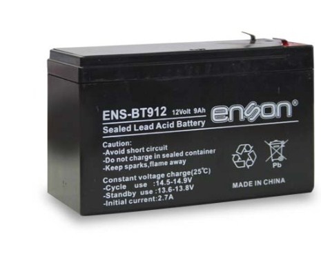 [POW51925] Bateria de respaldo enson ens-bt912 12vdc 9a base plomo-acido para fuentes de poder y sistemas de respaldo
