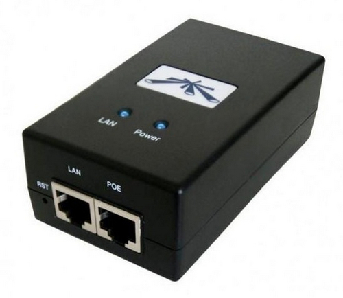 [NET2897] Inyector poe ubiquiti poe-24-12w  2 puertos rj45 10 100 mbps 24vdc 0.5a color negro