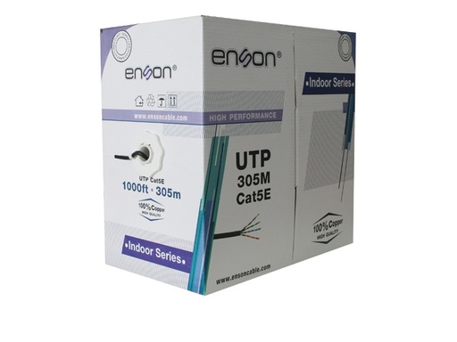 [NET2916] Cable utp cat5e enson 13251b305 serie pro-ii calibe 24 awg 100% cobre bobina de 305 metros forro pvc color negro uso interior re