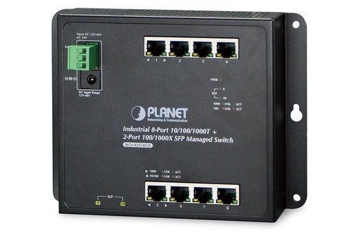 [NET2960] Switch poe industrial de pared planet wgs-4215-8p2s / administrable l2 / 8 puertos rj45 velocidad de transmision 10/100/1000mbps