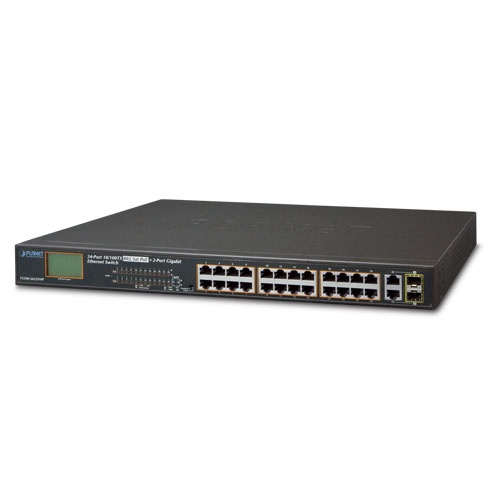 [NET2965] Switch no administrable / planet fgsw-2622vhp / 24 puertos rj45 10/100/1000 mbps / 24 puertos con inyector poe 802.3at / 2 puert