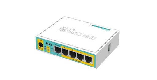 [NET3032] Ruteador  mikrotik  hex lite rb750upr2 5 fast, 4 con alimentación poe pasivo, 1 usb ideal para casa u oficina


