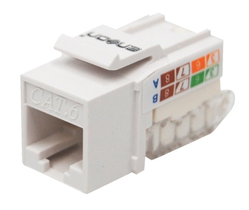 [ACC699004] Conector modular jack rj45 enson epro-tljack6-wh serie pro terminado sin pinzas, posicion vertical cat6 color blanco compatible 
