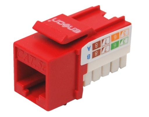 [WIR1259] Conector modular jack rj45 enson epro-jack5e-rd serie pro, posicion vertical cat5e color rojo compatible con placas enson epro-f