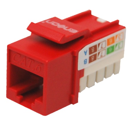 [ACC699008] Conector modular jack rj45 enson epro-jack6-rd serie pro, posicion vertical cat6 color rojo compatible con placas enson epro-fp 