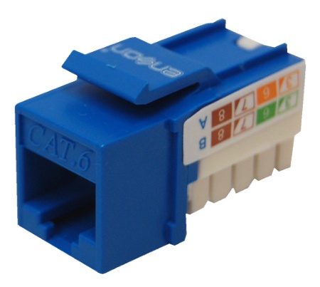[ACC699009] Conector modular jack rj45 enson epro-jack6-bl serie pro, posicion vertical cat6 color azul compatible con placas enson epro-fp 