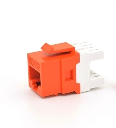 [NET3094] Conector modular jack rj45 cat6a belden ax104152  estilo keyconnect naranja compatible con faceplate ax102660,ax102655,ax102249 