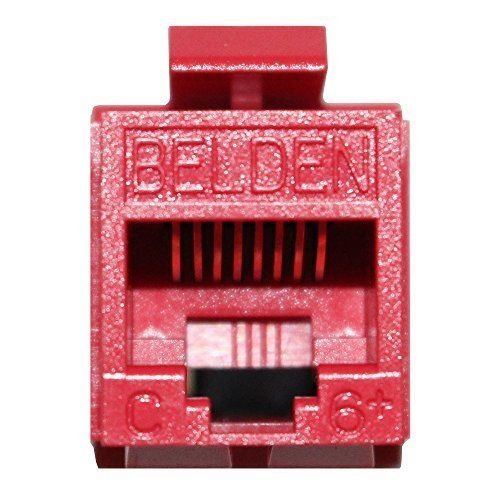 [NET3166] Conector modular jack rj45 cat6 belden ax101323 estilo keyconnect rojo claro compatible con faceplate ax102660,ax102655,ax102249