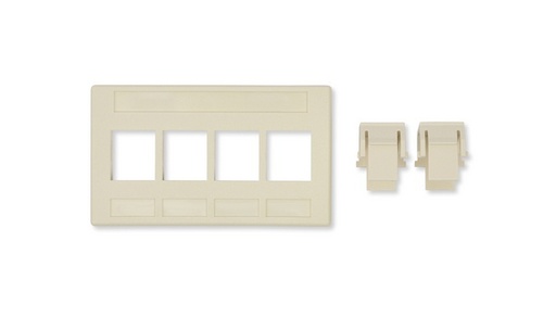 [NET3230] Adaptador modular keyconnect belden ax102291 3 puertos compatible con jacks cat6a cat6 cat5e fibra y coaxial color blanco uso in