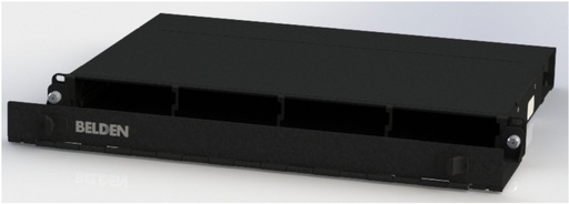 [NET3236] Charola fibra optica belden ax105563 alta densidad p/4 adaptadores vacia negro