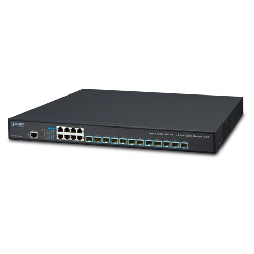 [NET3249] Switch administrable capa 3 / planet xgs-6350-12x8tr / 8 puertos rj45 mdi/mdi-x 1000 mbps / 12 puertos sfp 10gigabit ethernet / 