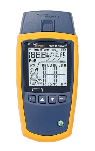 [NET3251] Kit profesional tester de red microscanner 2 fluke networks ms2-kit para comprobación de redes de voz, datos y video pantalla lc