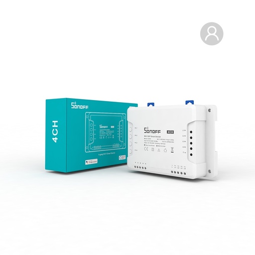 [ELE34267] Interruptor on/off sonoff 4ch r3 smart inalambrico wifi para solucion de smart home con temporizador y montaje din rail para ios