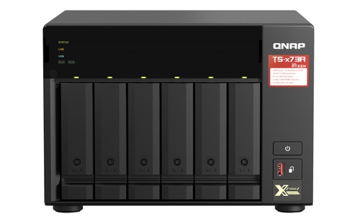 [COM32084] Qnap desktop 6-bay nas/iscsi ip-san, amd ryzen v1000 series v1500b 4c/8t 2.2 ghz, 8gb ram, two 2.5gbe, 10g-ready