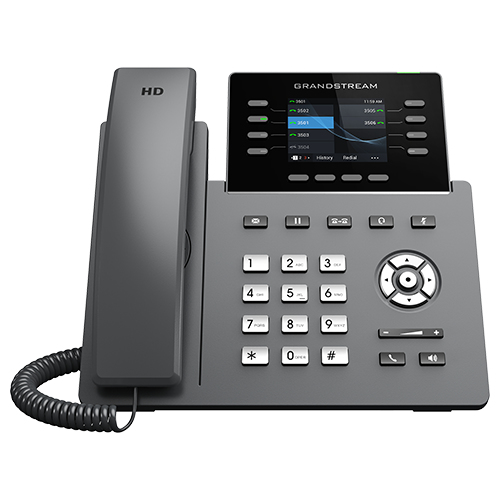 [TEL397] Telefono ip hd grado carrier grandstream grp2624, 4 cuentas sip, 8 lineas, pantalla lcd 2.8" (320x240px) 2xgigaeth, placa fronta