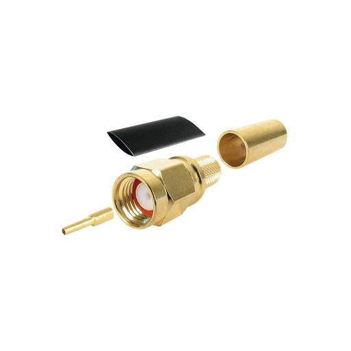 [NET3407] Conector sma macho inverso de anillo plegable para cables rg-8/x, lmr-240, 9258, oro/ oro/ teflón.​