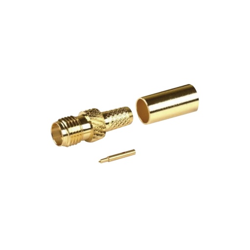 [NET3551]  conector sma hembra inverso de anillo plegable para cable rg-8/x, 9258, lmr-240, lmr-240uf,  lmr-lw240, oro/oro/teflón.