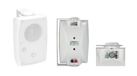 [SEC5726] Altavoz de pared de 2 vías | woofer 4in + 1.5in | 2.5w - 20w | para sistemas 70/100v y 8 ohms | material abs | rejilla y bracket